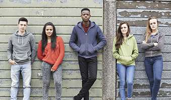 Group of diverse teenagers